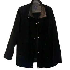 Water resistant Anorak jacket removable lining Iridescent collar blackLarge